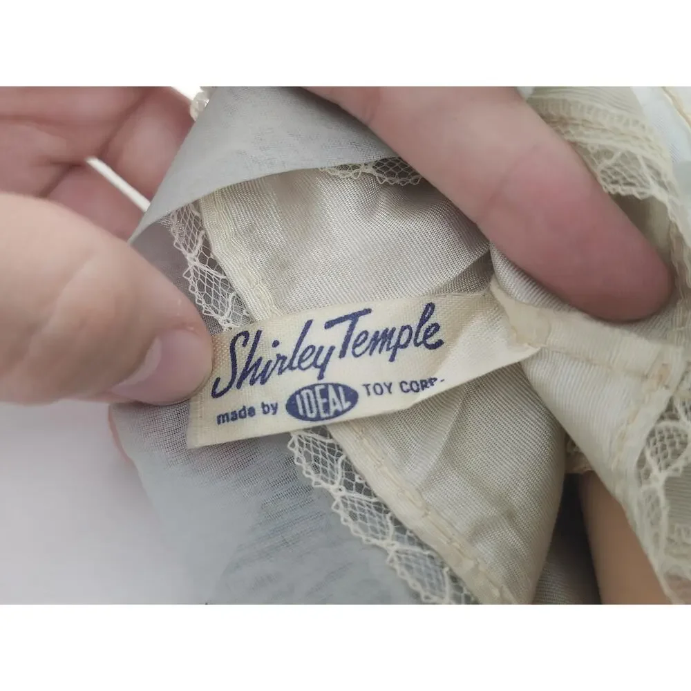 Vintage 1950s Ideal Shirley Temple Doll Blue Lace Dress